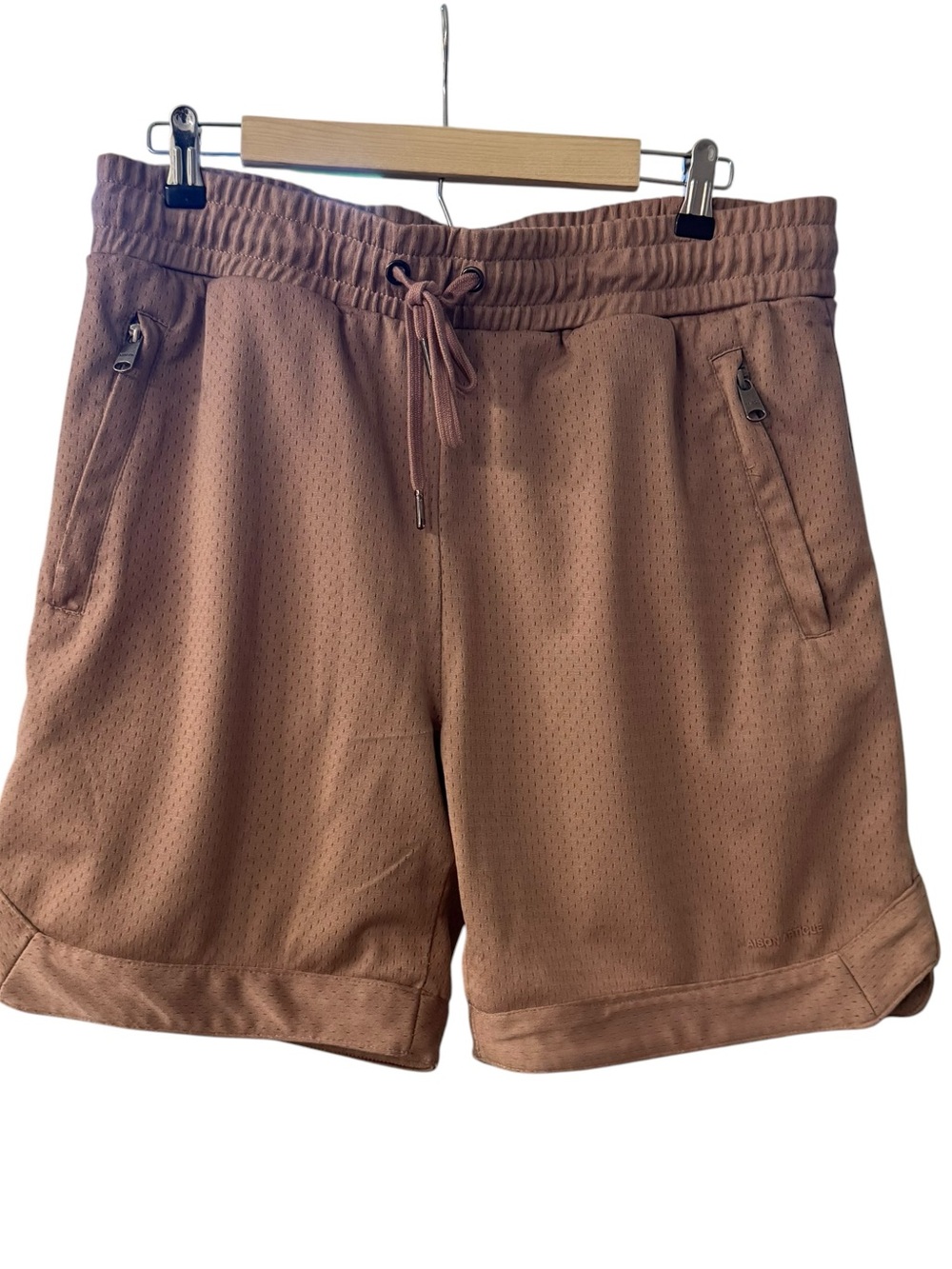 Maison Article Mens Size XL Mesh Shorts Mocha Brown Drawstring Pull On